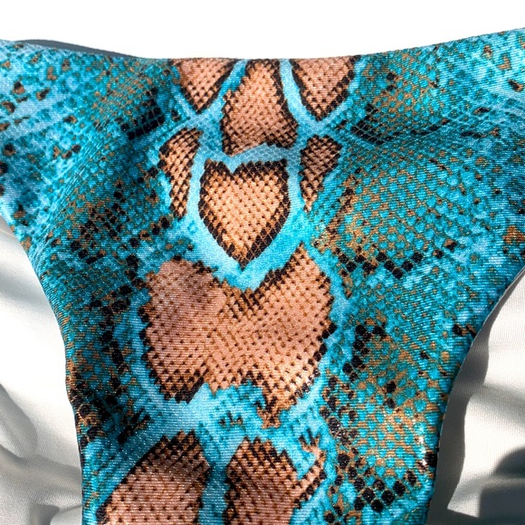 Snakeskin bikini bottom L blue - Picture 2 of 5